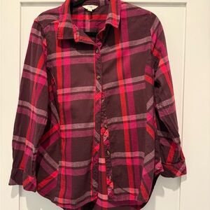 Terra & Sky Red and Purple Plaid Shirt